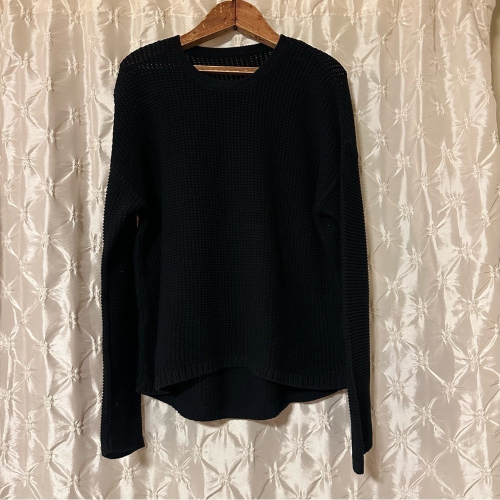 Lululemon Black Easy Embrace Long Sleeve Open Knit Sweater - Picture 5 of 15